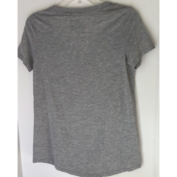 Target Is My Happy Place Heather Gray V Neck Polyester/Rayon Woman's S T-Shirt - Picture 2 of 4